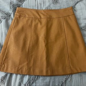 Brown Leather Skirt